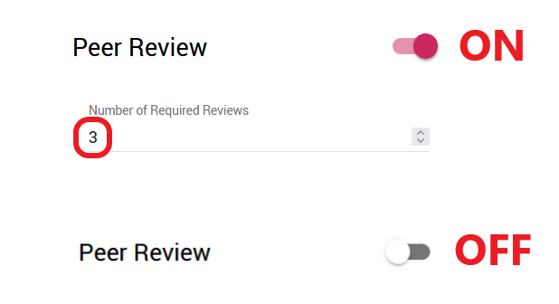 Video Assignment: Peer review toggle ON and OFF