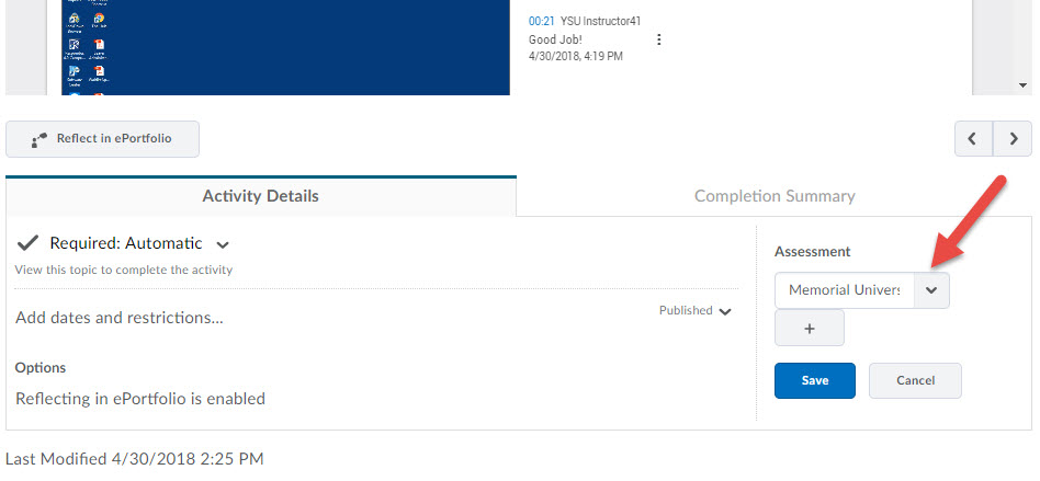 Link to an item in your grade book