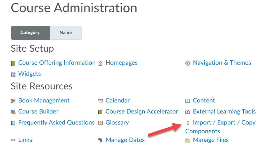 Course Administration screenshot
